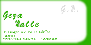 geza malle business card